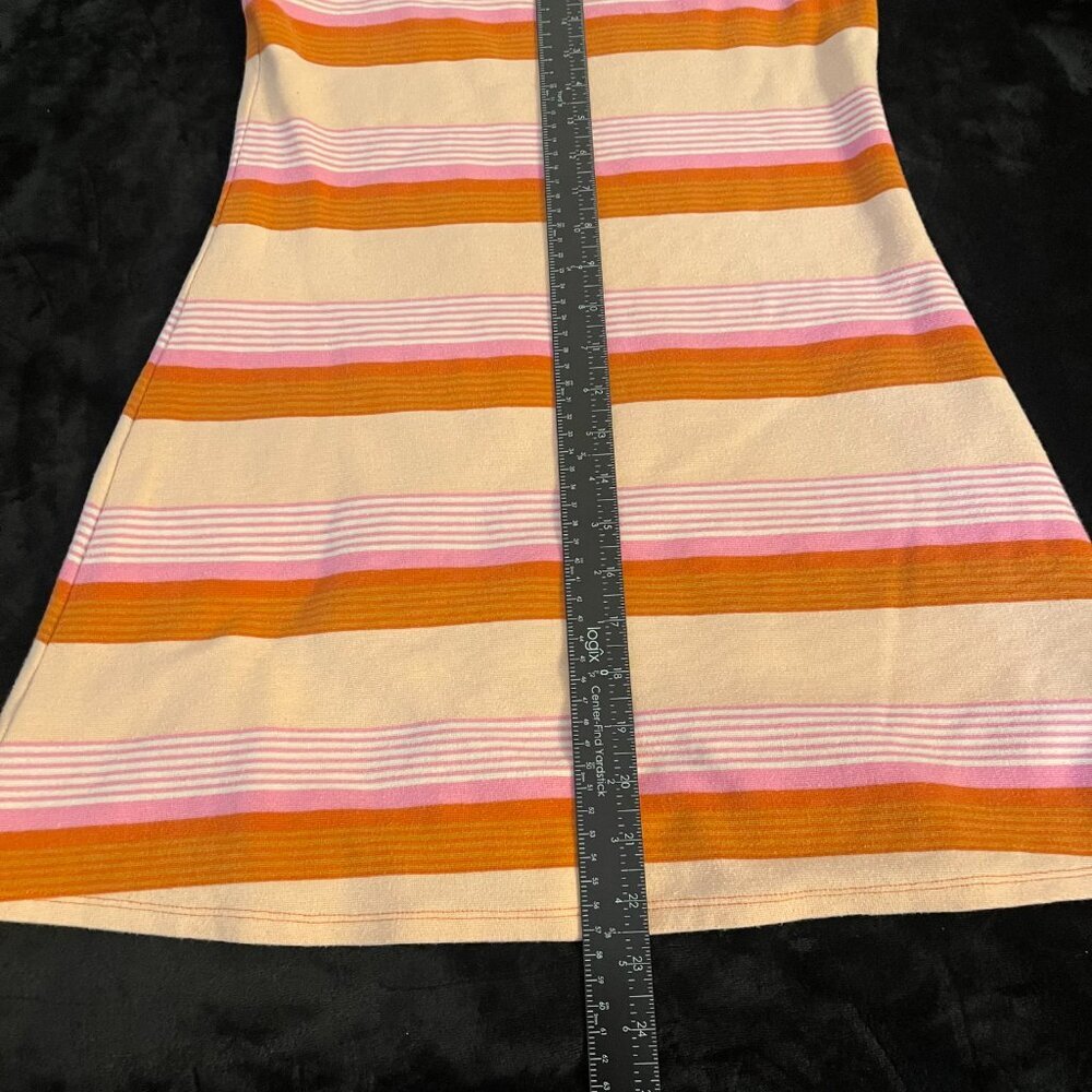 American Eagle Striped Mini Dress M Orange Pink NWOT - Picture 6 of 9